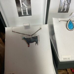 Sterling Silver Heifer Pendant Necklace